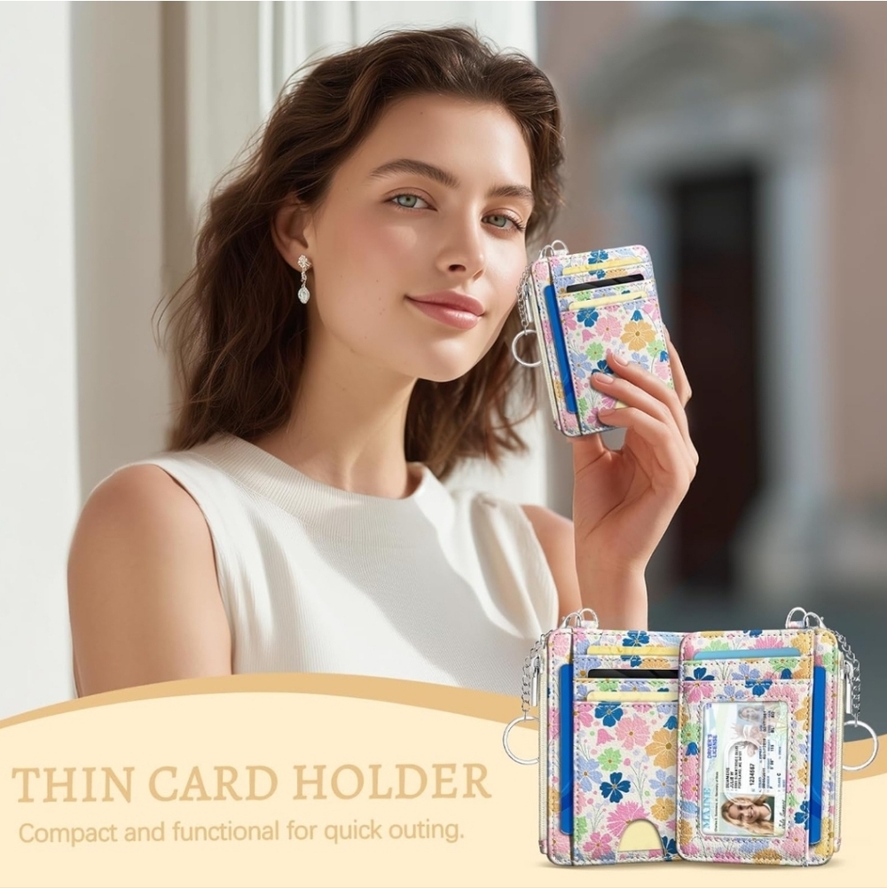 Floral Card Organizer with ID Window - Picture 7 of 7
